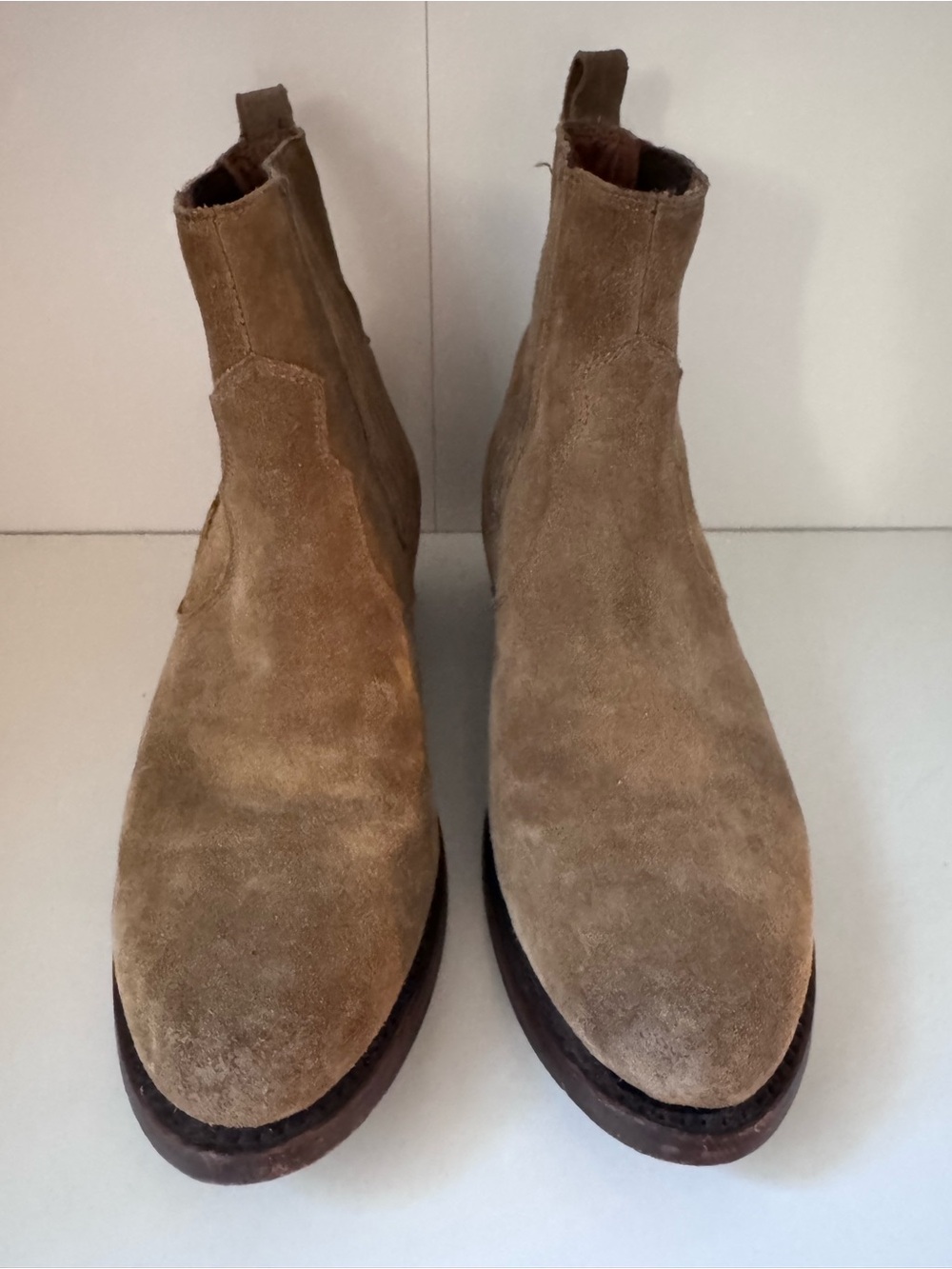 Frye Women's Suede Chelsea Boots in Olive Green